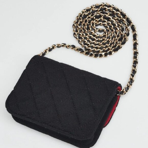 Chanel Black Quilted Jersey Fabric Mini VIP Bag - Picture 3 of 10